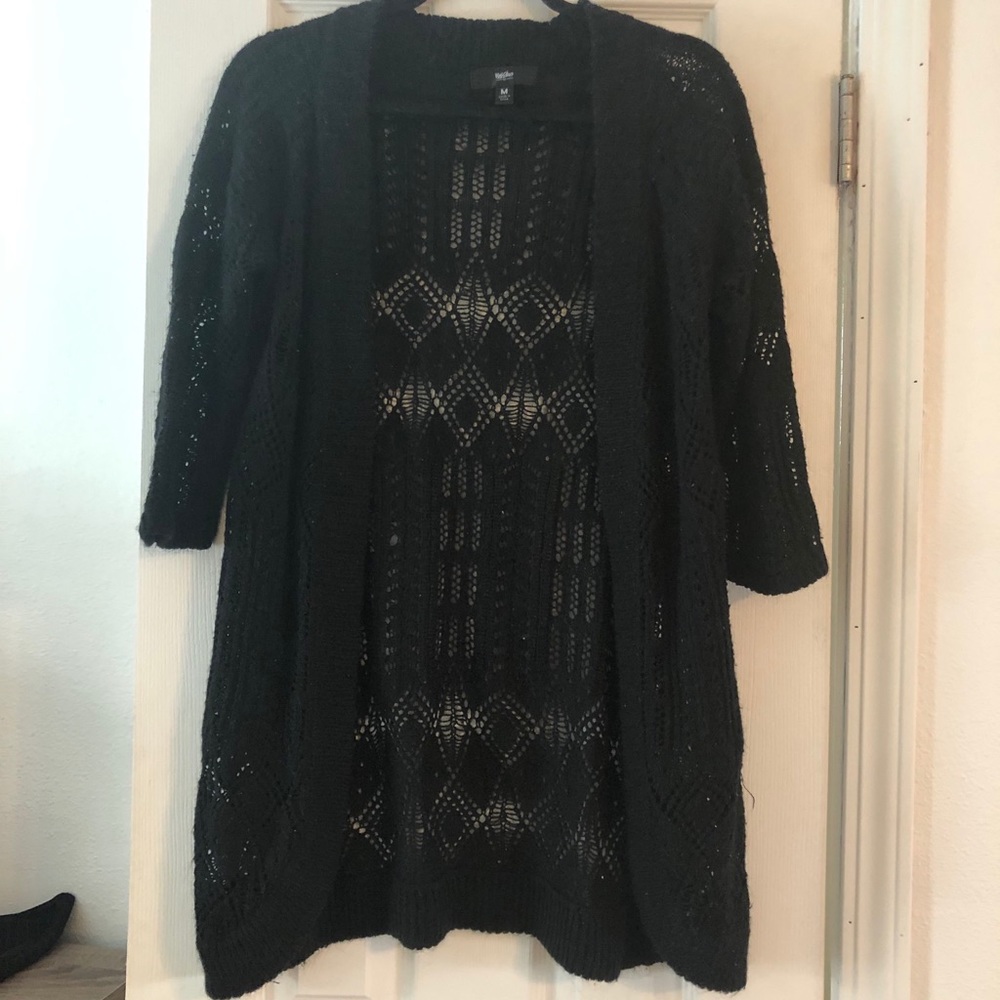 Knit black sweater cardigan